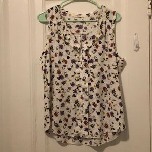 ModCloth floral print sleeveless blouse